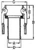 Camlock 2" HUN m/sl.stuss AISI316 Type C