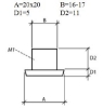 Firkantplugg 20x20,svart 1,5-2S