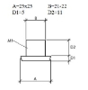 Firkantplugg 25x25,svart 1,5-2S