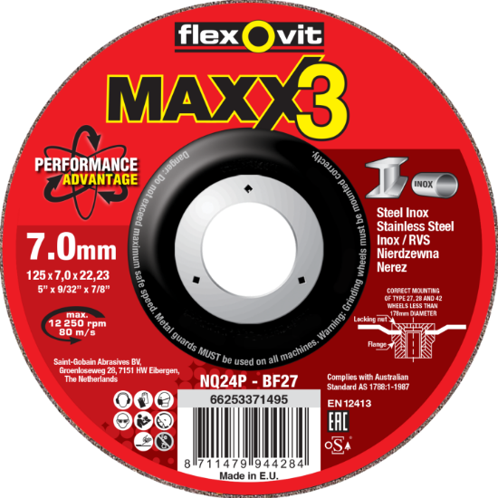 Flexovit slip 125x7 MaXX 3