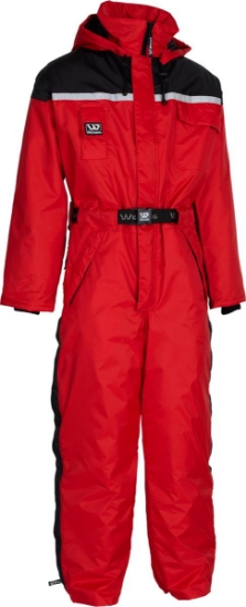 Kjeledress vatt. m/hette Rød/Svart str 56