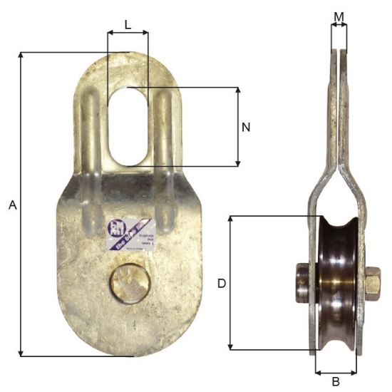 Blokk 1T Stålskive Max 16mm wire