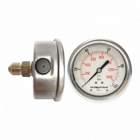 Manometer 0-250bar ø 100 uttak NED 1/2"