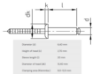 Bilde av Popnagel 6,4x20 A2 Tett Rustfri ISO16585