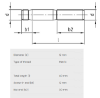 Bilde av Pinneskruer,sorte 8.8 Din 938  M12x40