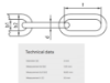 Bilde av Kjetting langlenket 4mm 316 DIN763