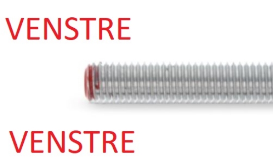 Bilde av Gjenget jern VENSTRE-LINKS A4/K70 DIN 976 M20x100