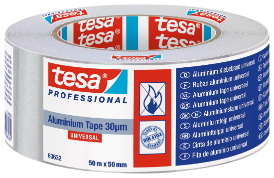 Bilde av Alum. tape TESA 50mmx25meter, 30µm 63632 Flammehemmende